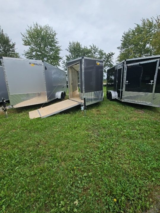 New 7X19 Stealth Trailer 2 place Snowmobile Trailer Aluminum Frame