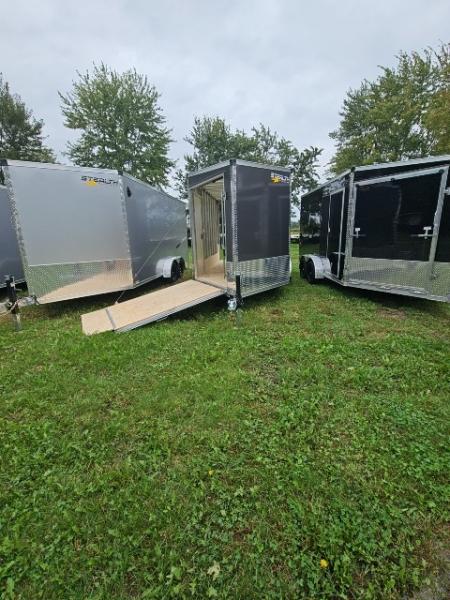 New 7X19 Stealth Trailer 2 place Snowmobile Trailer Aluminum Frame