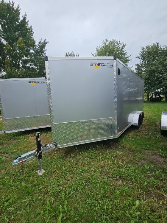 New 7X23 Stealth Trailers 3 place Snowmobile Trailer Aluminum