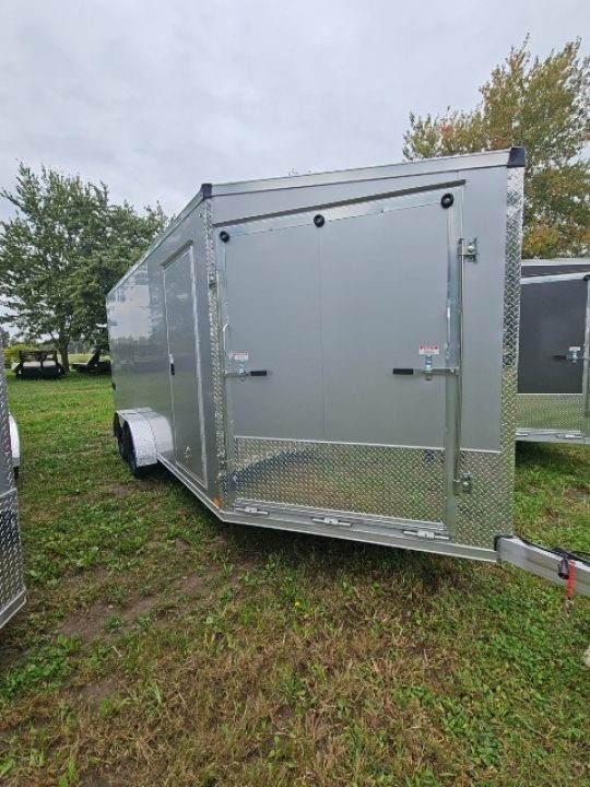 New 7X23 Stealth Trailers 3 place Snowmobile Trailer Aluminum