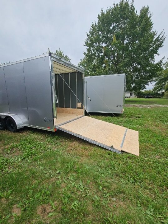 New 7X23 Stealth Trailers 3 place Snowmobile Trailer Aluminum
