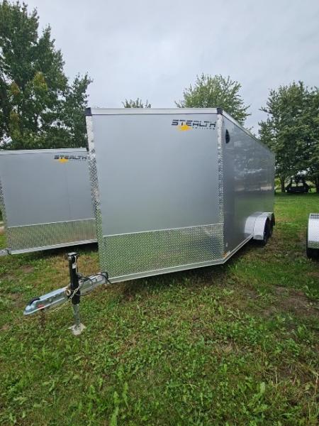 New 7X23 Stealth Trailers 3 place Snowmobile Trailer Aluminum