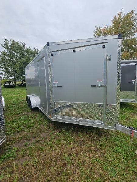 New 7X23 Stealth Trailers 3 place Snowmobile Trailer Aluminum