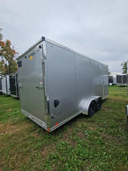 New 7X23 Stealth Trailers 3 place Snowmobile Trailer Aluminum