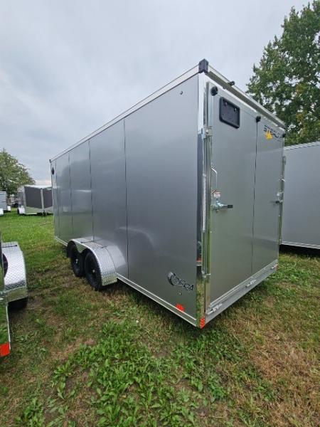 New 7X23 Stealth Trailers 3 place Snowmobile Trailer Aluminum