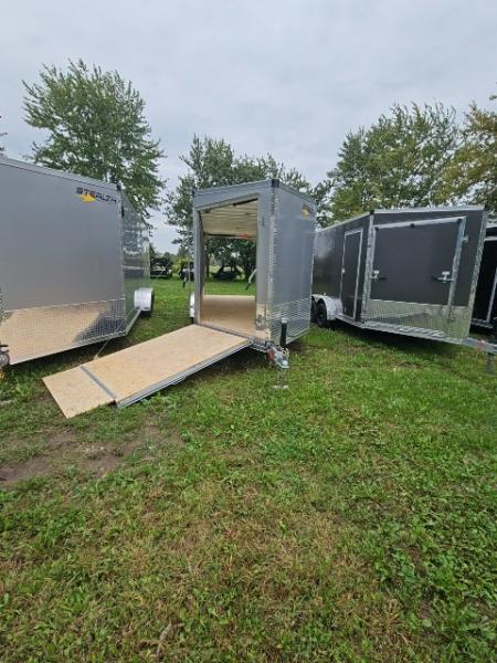 New 7X23 Stealth Trailers 3 place Snowmobile Trailer Aluminum