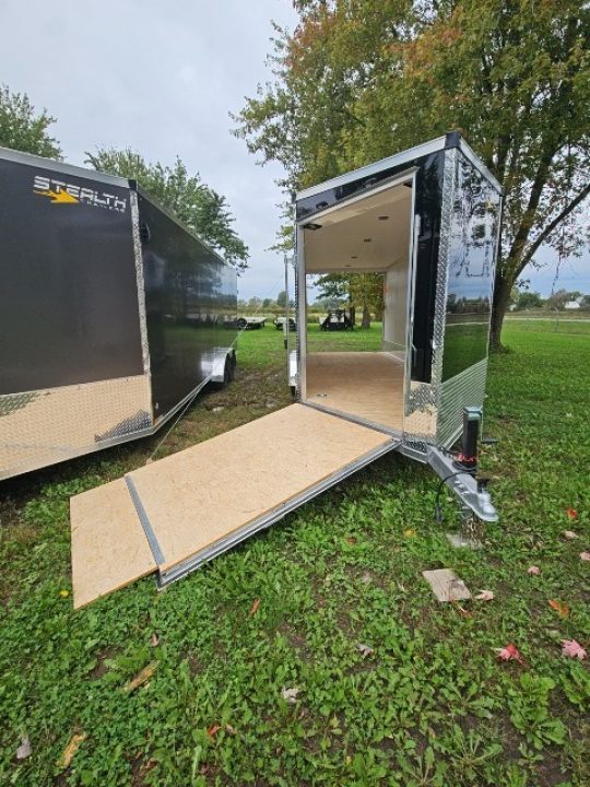 New 7X23 Stealth Trailers 3 place Snowmobile Trailer Aluminum PREMIUM