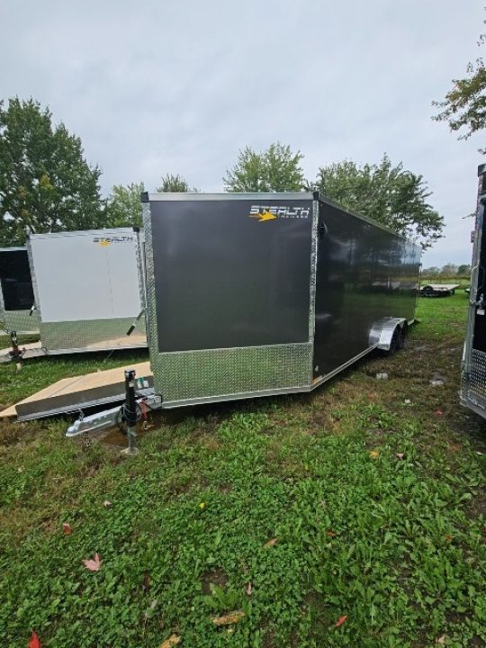 New 7x29 Stealth Trailers 4 place Snowmobile Trailer Aluminum PREMIUM