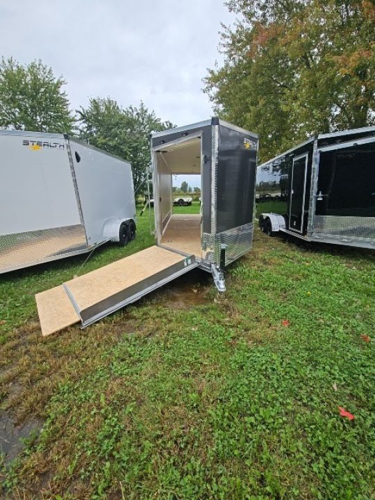 New 7x29 Stealth Trailers 4 place Snowmobile Trailer Aluminum PREMIUM