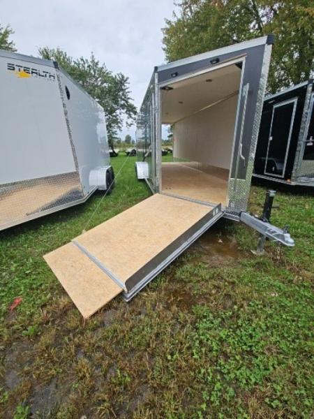 New 7x29 Stealth Trailers 4 place Snowmobile Trailer Aluminum PREMIUM