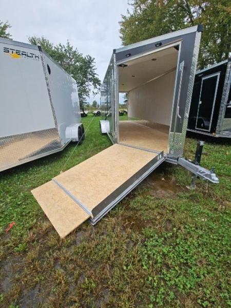 New 7x29 Stealth Trailers 4 place Snowmobile Trailer Aluminum PREMIUM