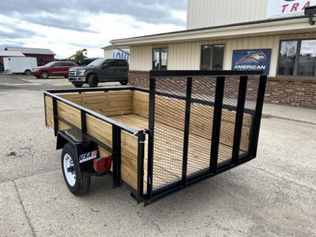 New 2026 AMO 5x8 Light Duty Wood Side 2K Utility Trailer