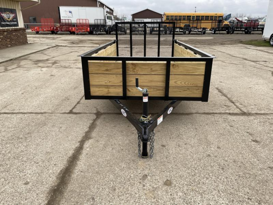 New 2026 AMO 5X10 Light Duty 2k Wood Side Utility Trailer