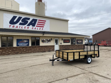 New 2026 AMO 5X10 Light Duty 2k Wood Side Utility Trailer