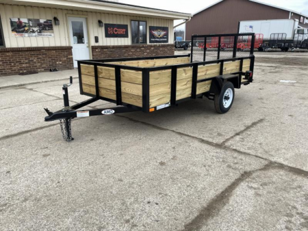 New 2026 AMO 5X10 Light Duty 2k Wood Side Utility Trailer