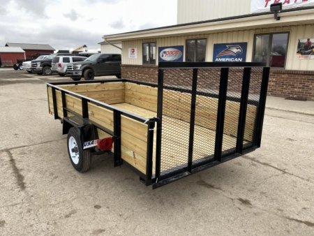 New 2026 AMO 5X10 Light Duty 2k Wood Side Utility Trailer