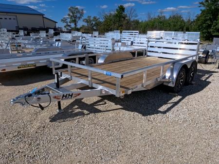 New 2027 H&H Trailers 82 x 14 Aluminum Rail Side Utility with 7K Tandem Utility Trailer with Spare Tire Mount