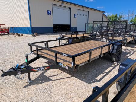 New 2027 H&H Trailers 82  x 14' Rail Side Utility with 5K Brake and 4 Ft. Ladder Style Gate Utility Trailer