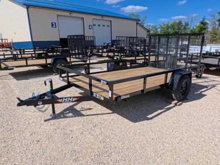 New 2027 H&H Trailers 82 x 12 Rail Side with 3K Idler Utility Trailer -Black