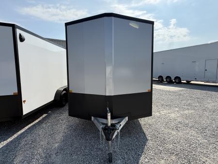 New Stealth Aluminum Enclosed 7x16 XLT Pro Series 7K- Windstar Silver W/ Black Trim & Wing