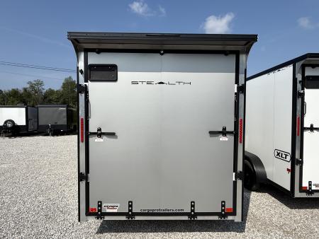 New Stealth Aluminum Enclosed 7x16 XLT Pro Series 7K- Windstar Silver W/ Black Trim & Wing