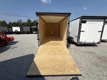 New Stealth Aluminum Enclosed 7x16 XLT Pro Series 7K- Windstar Silver W/ Black Trim & Wing