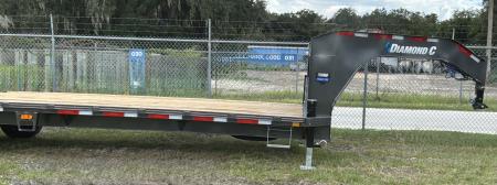 New 2027 Diamond C FMAX208MR/XDR Equipment Trailer WITH MAX RAMPS; 28’X102”;ELECTRIC DRUM BRAKES WITH *ABS*; DUAL 20K 2 SPEED SIMOL JACKS; SPARE MOUNT UNDER FRAME; ENGINEERED FRAME W/3” I BEAM ON 16” CENTERS