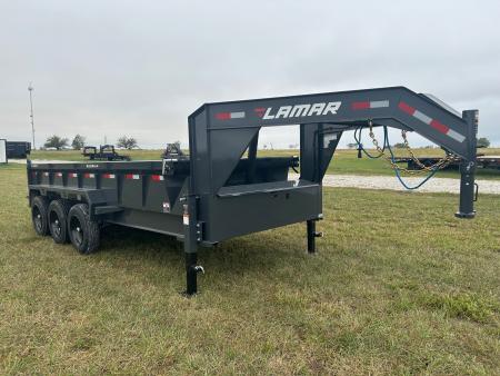 New 2027 Lamar 83x16 Triple 21K GN Telescopic Dump w/ 7 Gauge Floor, 2' Sides, & 17.5" Wheels