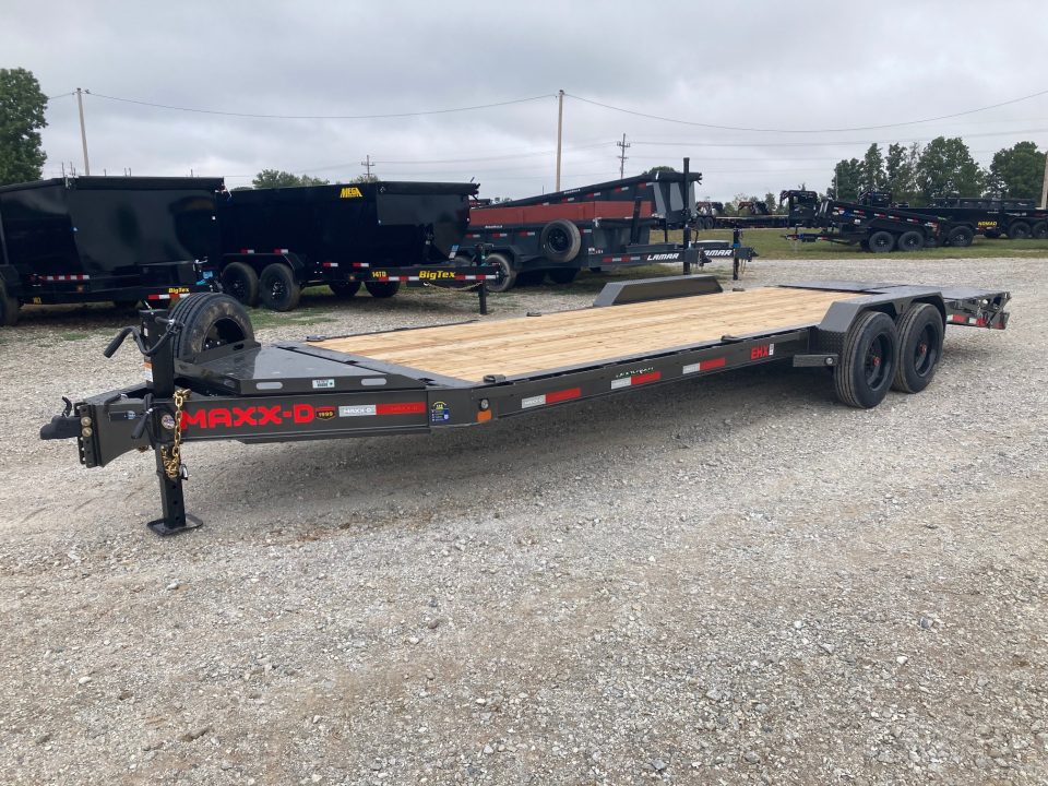 New 2027 MAXX-D 83x24 TANDEM 17.5K EQUIPMENT W/ 4' DOVE, MAX RAMPS, LARGE TOOLBOX & SPARE Equipment Trailer