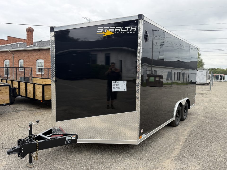 New 2027 8.5 x 16 Enclosed Car Hauler with Ramp 7K GVW with 7ft interior