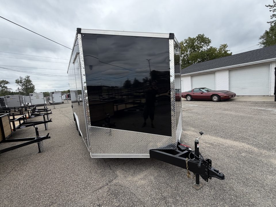 New 2027 8.5 x 16 Enclosed Car Hauler with Ramp 7K GVW with 7ft interior