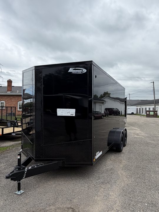 New 2027 FORMULA TRAILERS 7 x 16 Cargo / Enclosed Trailer with 7ft Interior with Ramp Door - UPGRADED MODEL - BLACK OUT