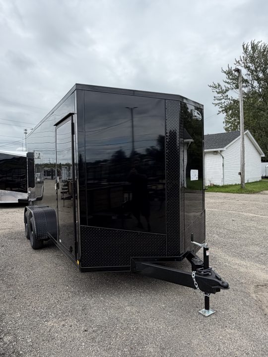 New 2027 FORMULA TRAILERS 7 x 16 Cargo / Enclosed Trailer with 7ft Interior with Ramp Door - UPGRADED MODEL - BLACK OUT