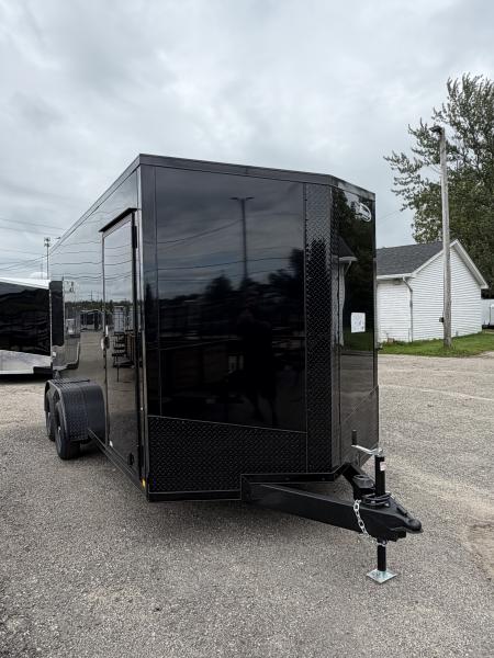 New 2027 FORMULA TRAILERS 7 x 16 Cargo / Enclosed Trailer with 7ft Interior with Ramp Door - UPGRADED MODEL - BLACK OUT