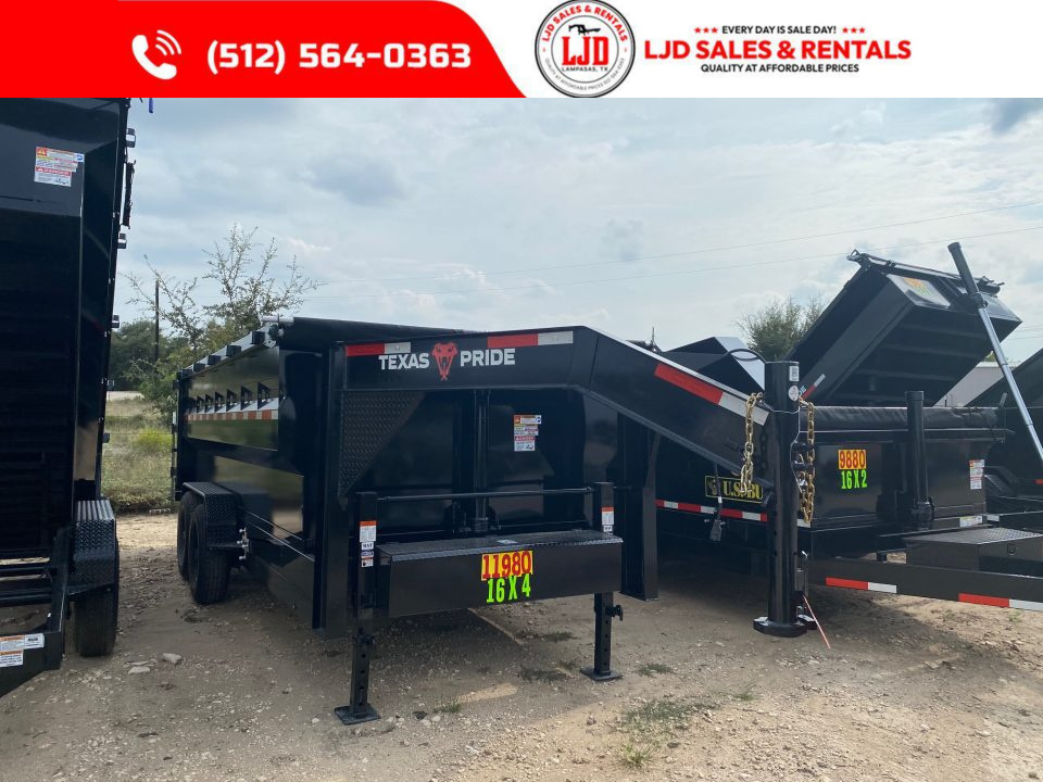 New 2027 Texas Pride - 16'x4' - Tarp - 16K GVWR - 3/16  Floor - Ramps - Dump Trailer