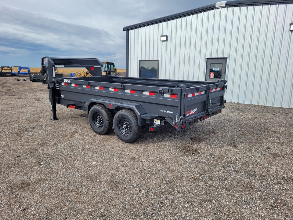 New 2027 Buckshot 83"x14' Gooseneck Dump Trailer W/2' Sides