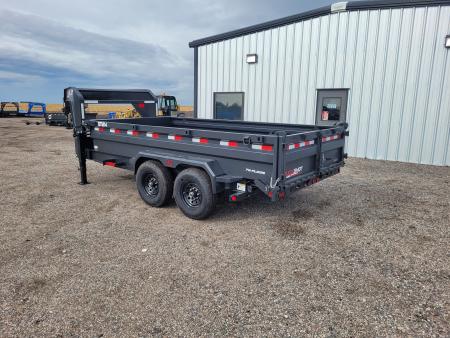 New 2027 Buckshot 83"x14' Gooseneck Dump Trailer W/2' Sides