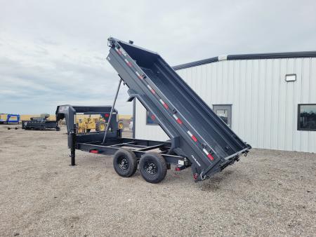 New 2027 Buckshot 83"x14' Gooseneck Dump Trailer W/2' Sides