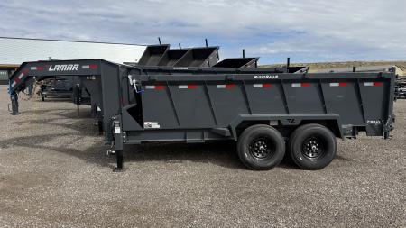 New 2027 Lamar 14' Telescopic Gooseneck Dump Trailer