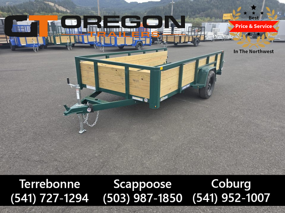 New 2026 Sure-Trac 6x12 Tube Top 3 Board Utility 3K GVWR *FOREST GREEN