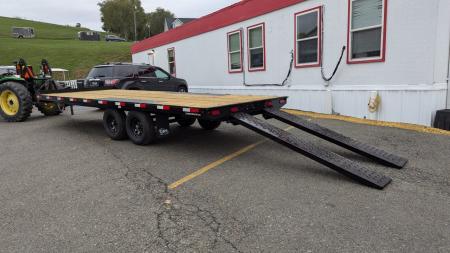 New 2027 CAM Superline 20' General Duty Flat Deck Deckover w/ 8' Underbody Ramps