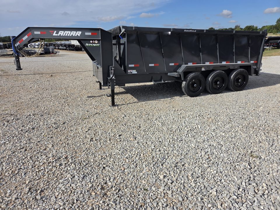New 2027 Lamar 83X16 TRIPLE 21K TELESCOPIC GOOSENECK DUMP W/48" SIDES & 17.5"/16PLY
