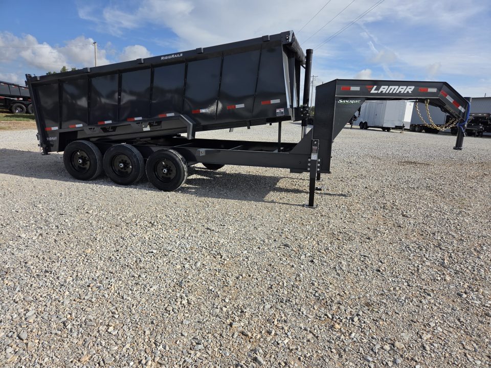 New 2027 Lamar 83X16 TRIPLE 21K TELESCOPIC GOOSENECK DUMP W/48" SIDES & 17.5"/16PLY