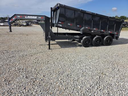 New 2027 Lamar 83X16 TRIPLE 21K TELESCOPIC GOOSENECK DUMP W/48  SIDES & 17.5 /16PLY