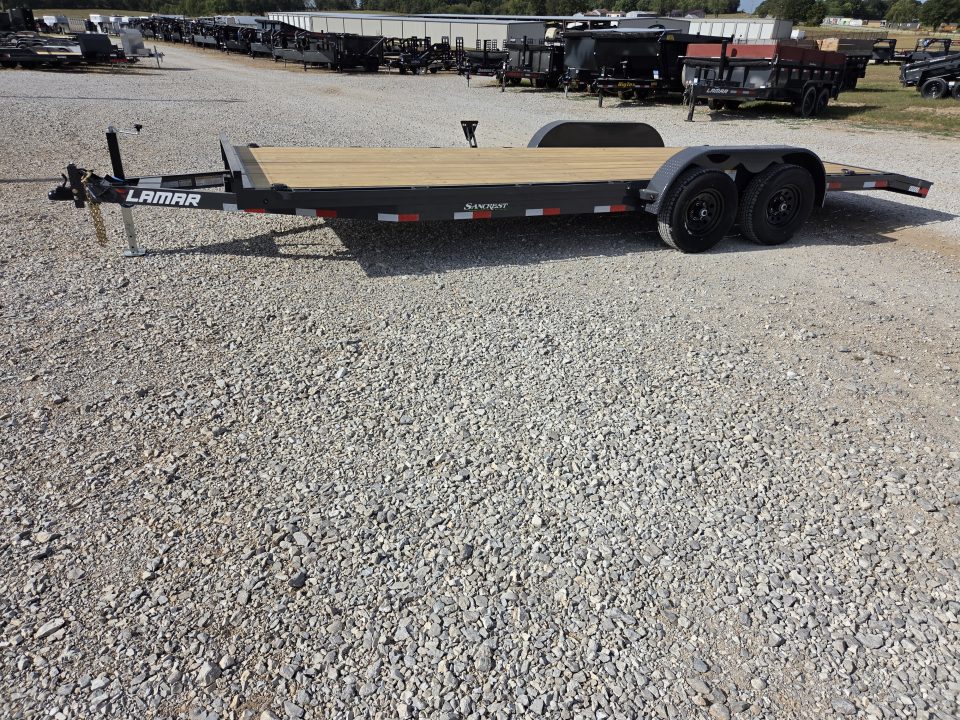New 2027 Lamar 83X22 TANDEM 10K CAR HAULER W/2' STEEL DOVE & SLIDEOUT RAMPS
