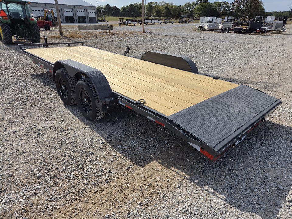New 2027 Lamar 83X22 TANDEM 10K CAR HAULER W/2' STEEL DOVE & SLIDEOUT RAMPS