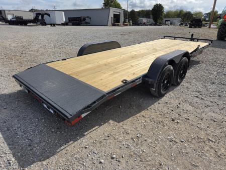 New 2027 Lamar 83X22 TANDEM 10K CAR HAULER W/2' STEEL DOVE & SLIDEOUT RAMPS