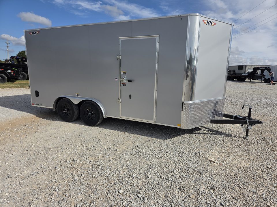 New 2027 H&H 8X16 TANDEM 10K CARGO W/7' HEIGHT .080 SCREWLESS EXTERIOR & RAMP DOOR