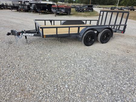 New 2027 Lamar 83X14 TANDEM 7K TUBETOP UTILITY W/2' STEEL DOVE & 3' SPRING GATE