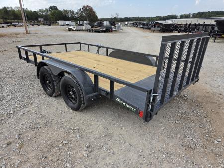 New 2027 Lamar 83X14 TANDEM 7K TUBETOP UTILITY W/2' STEEL DOVE & 3' SPRING GATE